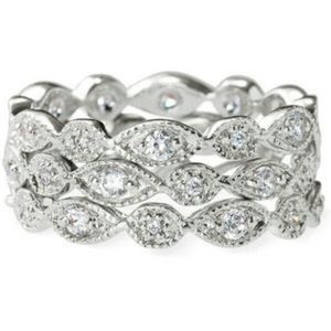 Stella & Dot Stackable Silver Deco Rings